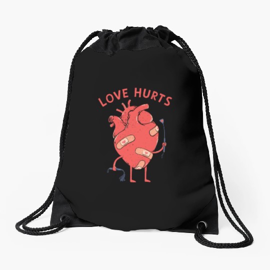 Love Hurts Drawstring Bags
