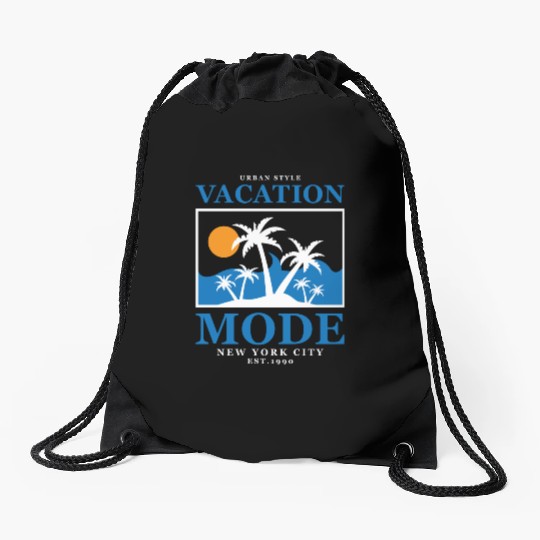 SUMMER VACATION Cool Drawstring Bags