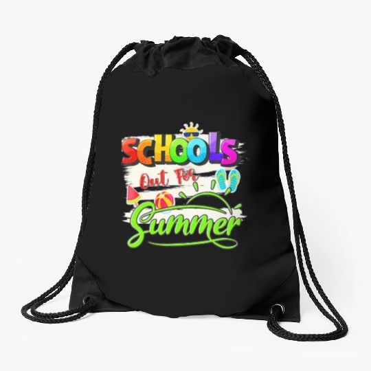 Schools Out For Summer Lover Funny Teacher Student Drawstring Bags