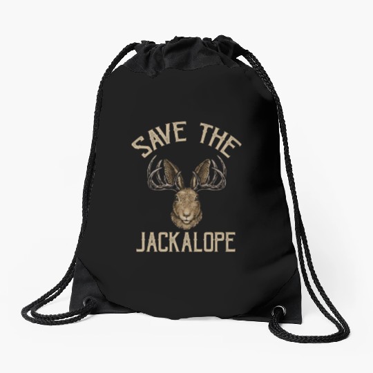 Save The Jackalope For Jackalope Fans Drawstring Bags