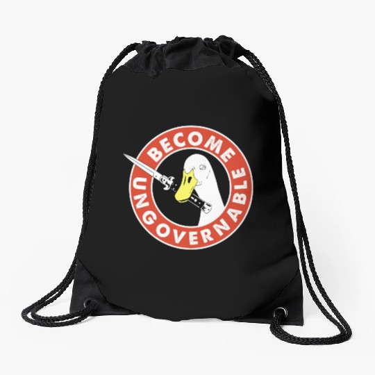 Become Ungovernable Goose Knife Drawstring Bags