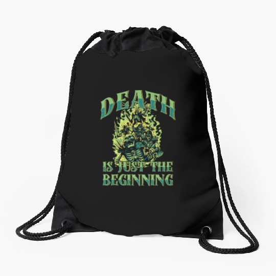 Necromancy Death Is Just The Beginning Necromancer Drawstring Bags