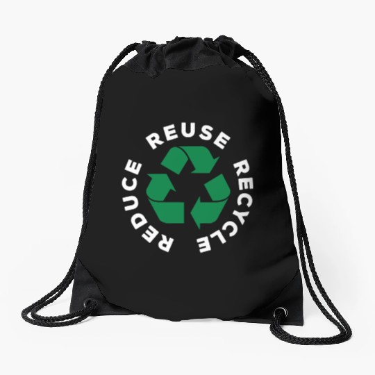 Reduce Reuse Recycle World Environment Day Gift Drawstring Bags