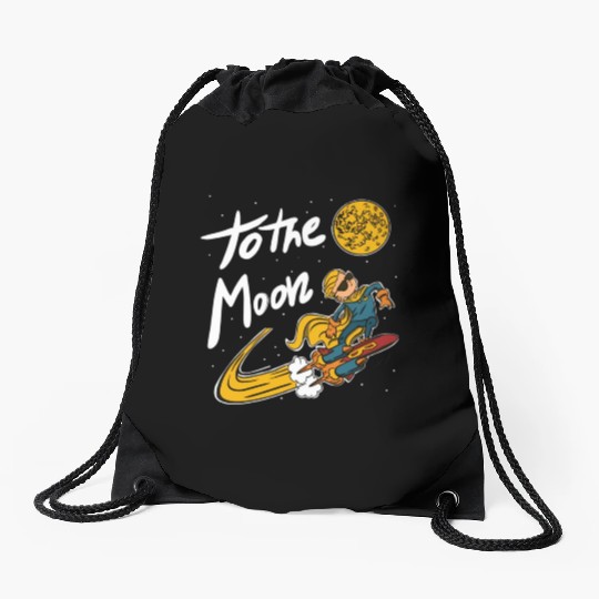Wsb To The Moon Gme Gamestonk Trader Drawstring Bags