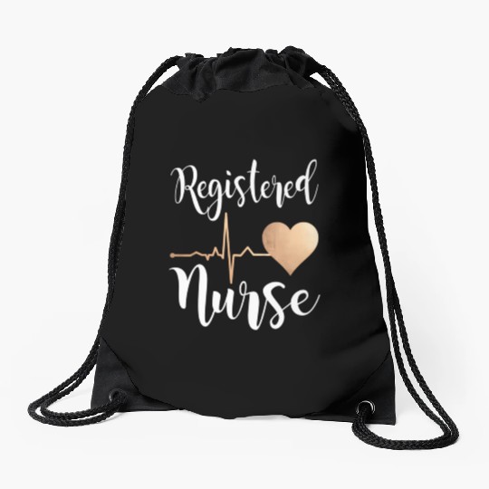 Registered Nurse Heart Rn Drawstring Bags