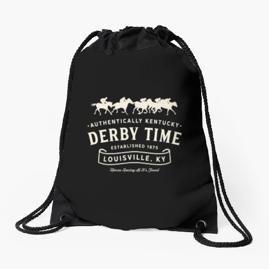 Derby Time Louisville Kentucky Horse Racing Drawstring Bags