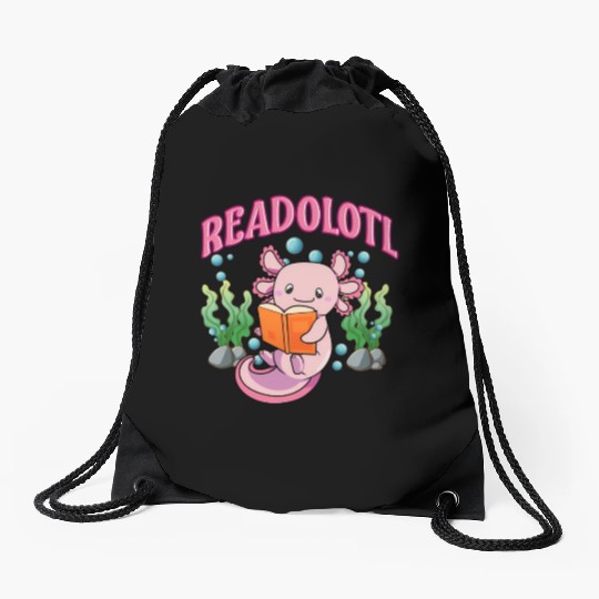 Readolotl Animal Axolotl Drawstring Bags