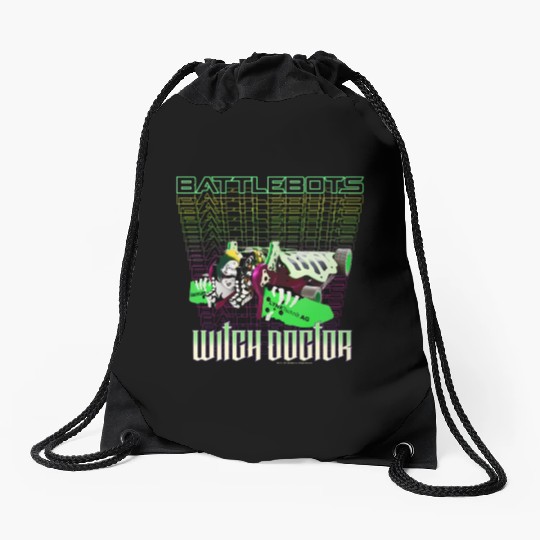 Battlebots Robot Witch Doctor Logo Stack Drawstring Bags