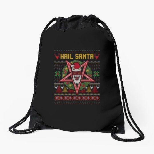 Hail Santa Weird Drawstring Bags