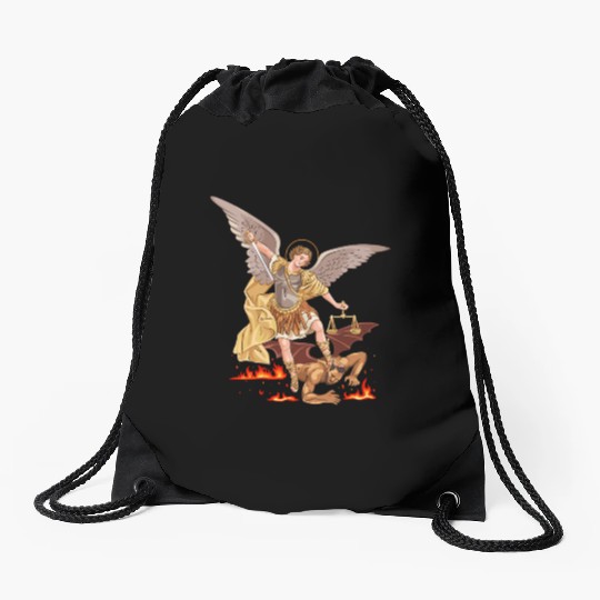 St Michael The Archangel Drawstring Bags
