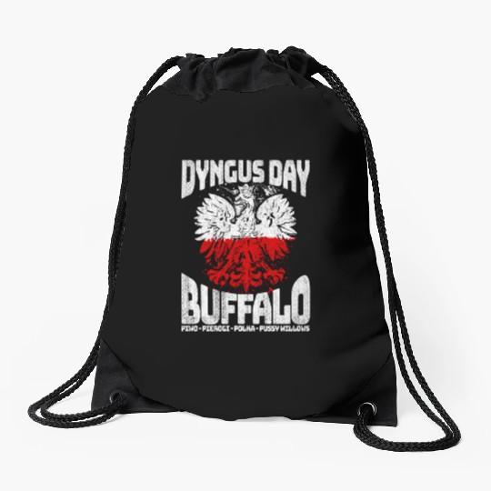 Dyngus Day Buffalo Piwo Pierogi Polka Drawstring Bags