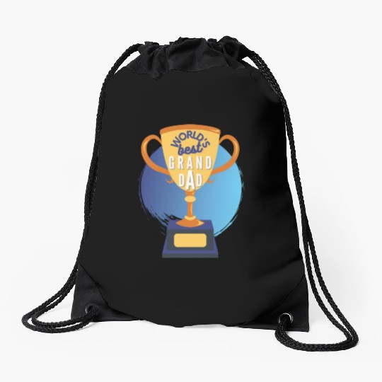 World s Best Grandad Trophy Drawstring Bags