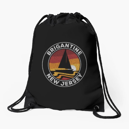 Brigantine New Jersey Sailboat 70S Sunset Drawstring Bags
