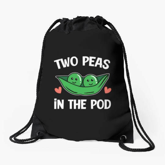 Two Peas In The Pod Powered By Plants Vegetarian Drawstring Bags