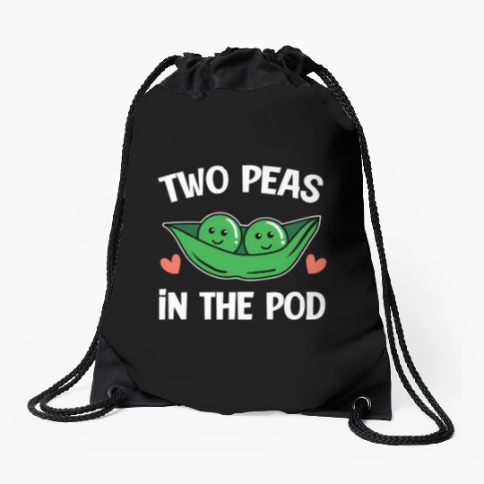 Two Peas In The Pod Powered By Plants Vegetarian Drawstring Bags