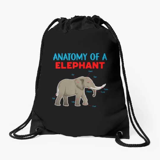 Anatomy Of A Elephant Educational Elephant Love Drawstring Bags