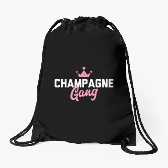 Champagne Gang Drawstring Bags