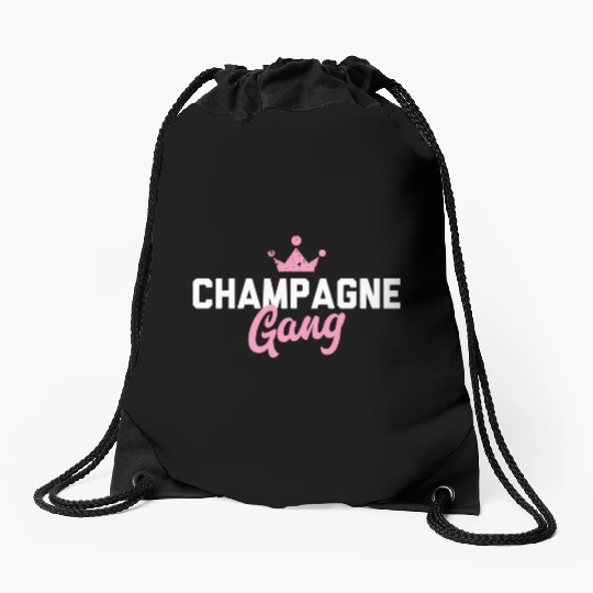 Champagne Gang Drawstring Bags
