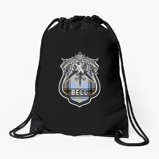 Bell Scottish Clan Family Tartan Lion Sword Name Drawstring Bags