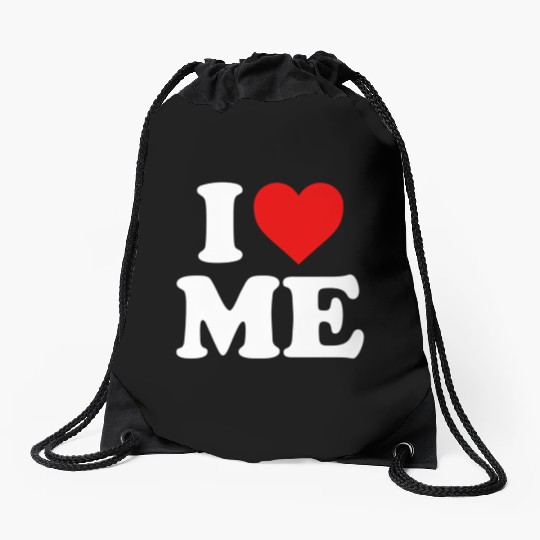 I Love Me Heart Maine Drawstring Bags