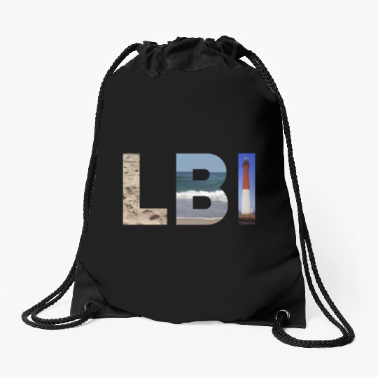 Lbi Long Beach Island Nj Photo Beach Ocean Drawstring Bags