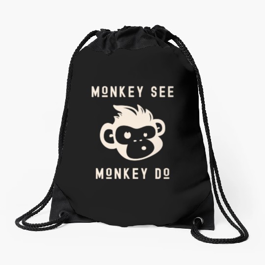 Monkey See Monkey Do Adorable Primate Chimp Drawstring Bags