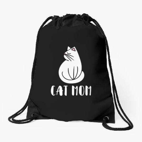Cat Mom Kitty Cats Moms Crazy Cat Lady Drawstring Bags