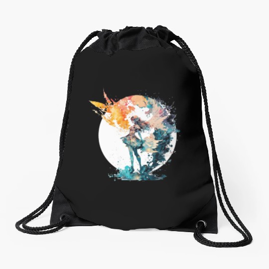 Watercolor Fairy Art Fairycore Grunge Pastel Goth Drawstring Bags