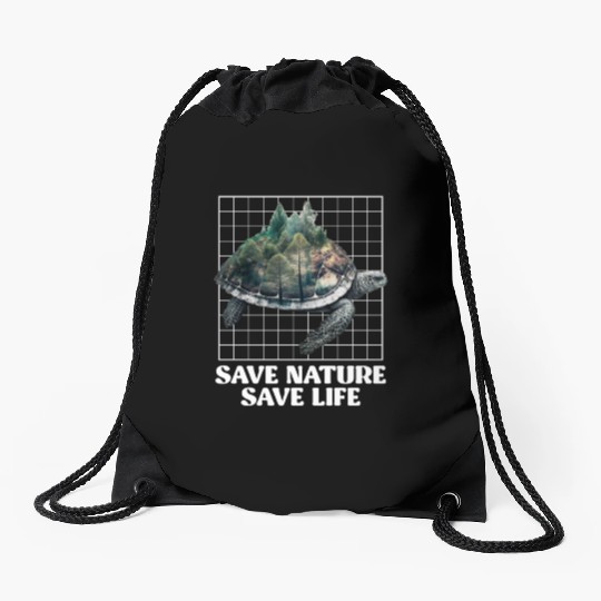 Save Nature protected species Environment Drawstring Bags
