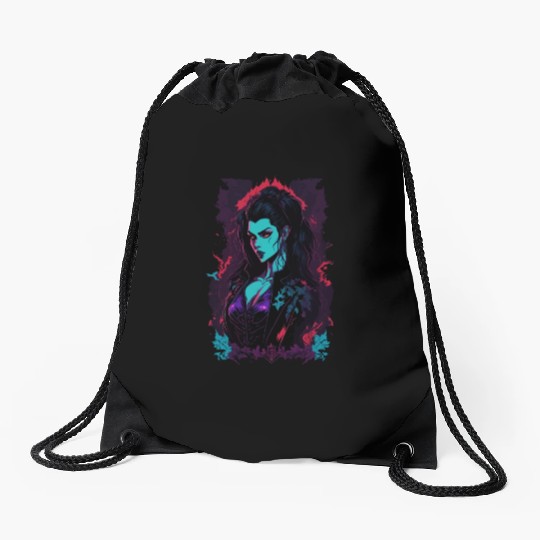 Vampire Girl Drawstring Bags