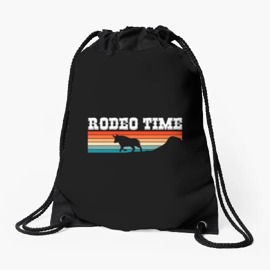 Rodeo Time Cowboy Wild West Horseman Ranch Lasso Drawstring Bags
