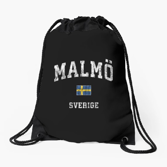 Malmo Sweden Sverige Athletic Sports Drawstring Bags