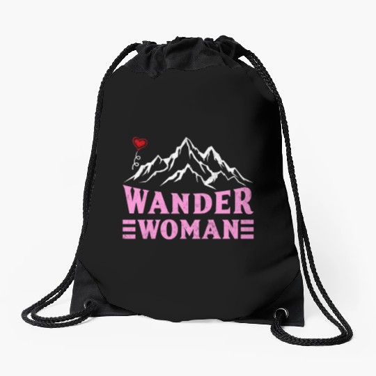 Wanderwoman Mountaineering Hiking Women Drawstring Bags