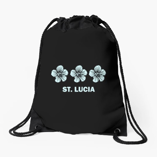 St Lucia Tropical Hibiscus Flower Drawstring Bags