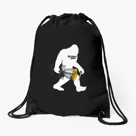 Bigfoot Disc Golf Player Or Frisbee Playing Yeti Drawstring Bags