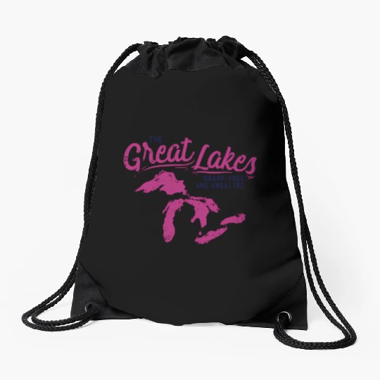 Great Lakes Shark Free Unsalted Summer Vacation Drawstring Bags