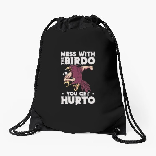 Bird Cartoon Birdwatching Bird Owner Drawstring Bags