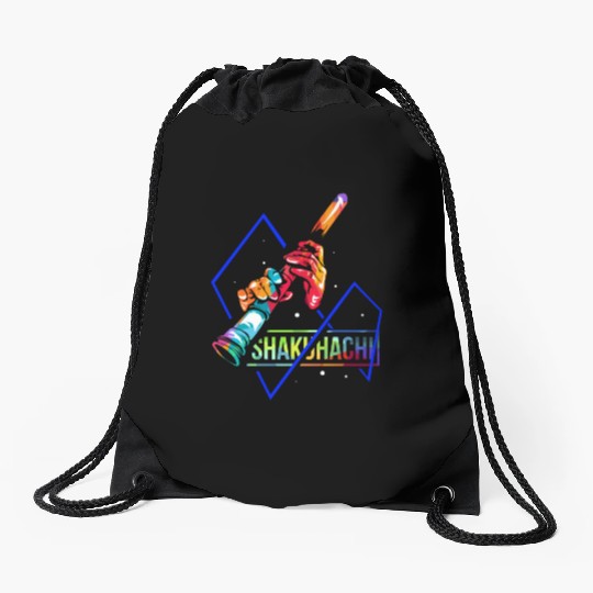 Colorful Shakuhachi Japanese Bamboo Flute Drawstring Bags