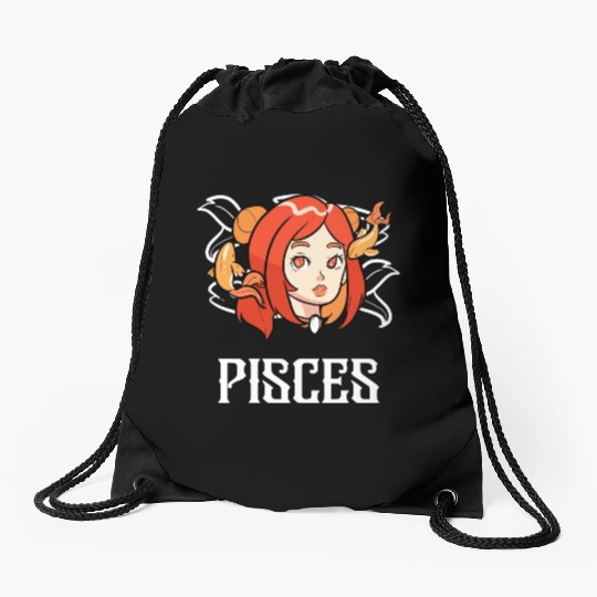 Pisces Horoscope Astrology Tarot Card Star Sign Drawstring Bags
