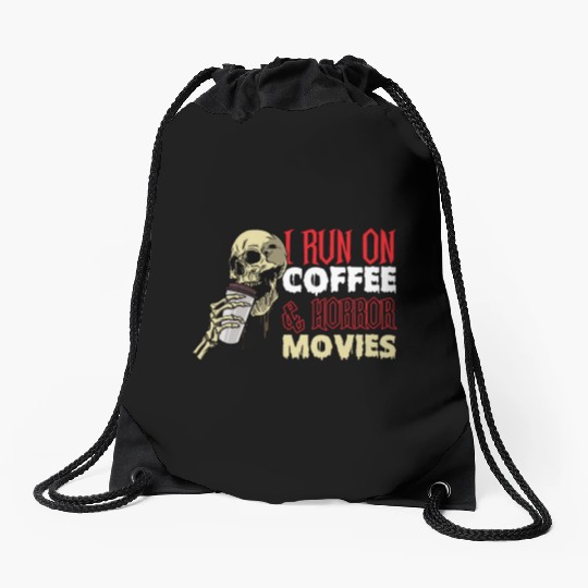 Coffee Horror Movie Lover Drawstring Bags