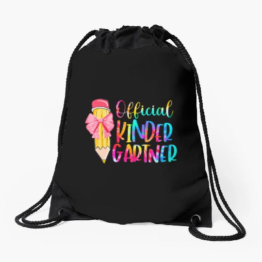 Official Kindergartener Crayon Back to School Drawstring Bags