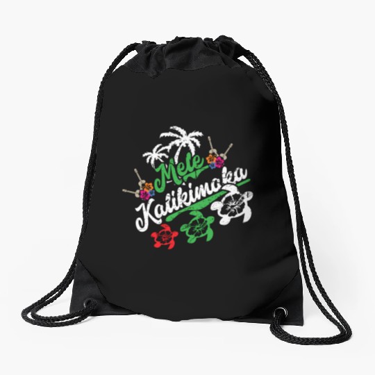 Mele Kalikimaka - Fun Merry Drawstring Bags