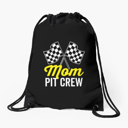 Mom Pit Crew For Racing Party Costume Drawstring Bags