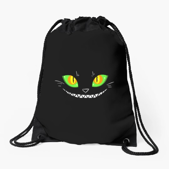 Creepy Cat Face Drawstring Bags
