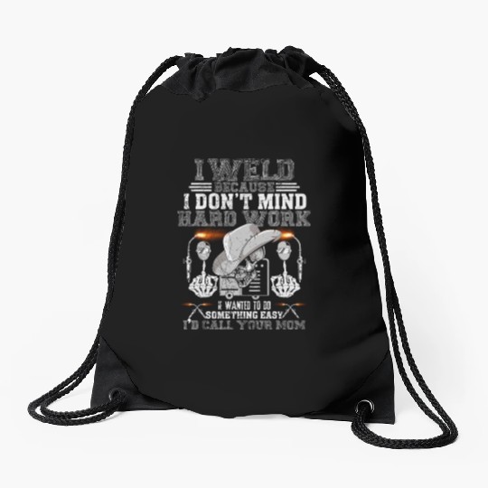 i d call your mom welder Funny Drawstring Bags