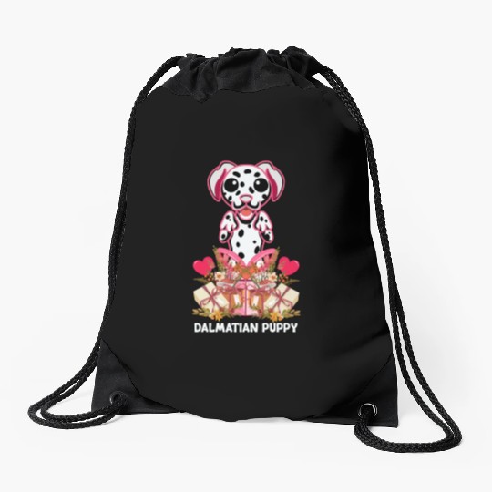 Dalmatian funny birthday Drawstring Bags