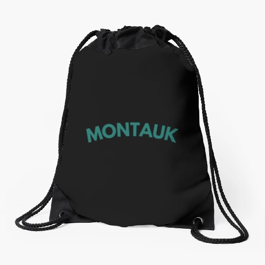 Montauk New York Vintage College Style (Green) Drawstring Bags