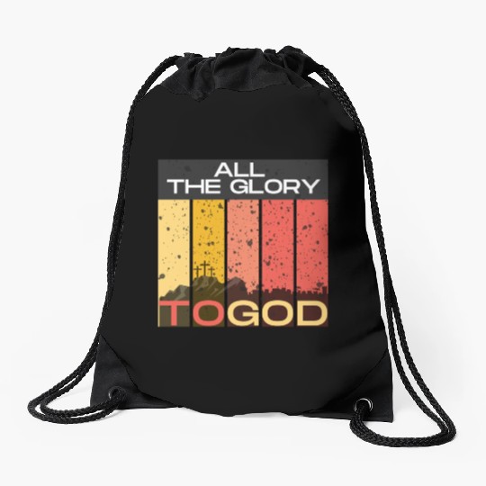 All The Glory to God Drawstring Bags