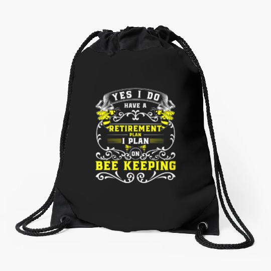 Beekeeper Flowers Cute Animal Protection Drawstring Bags