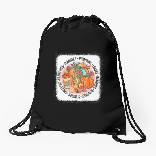 It's Fall Y'all Happy Fall Vibes Autumn Leaves Drawstring Bags